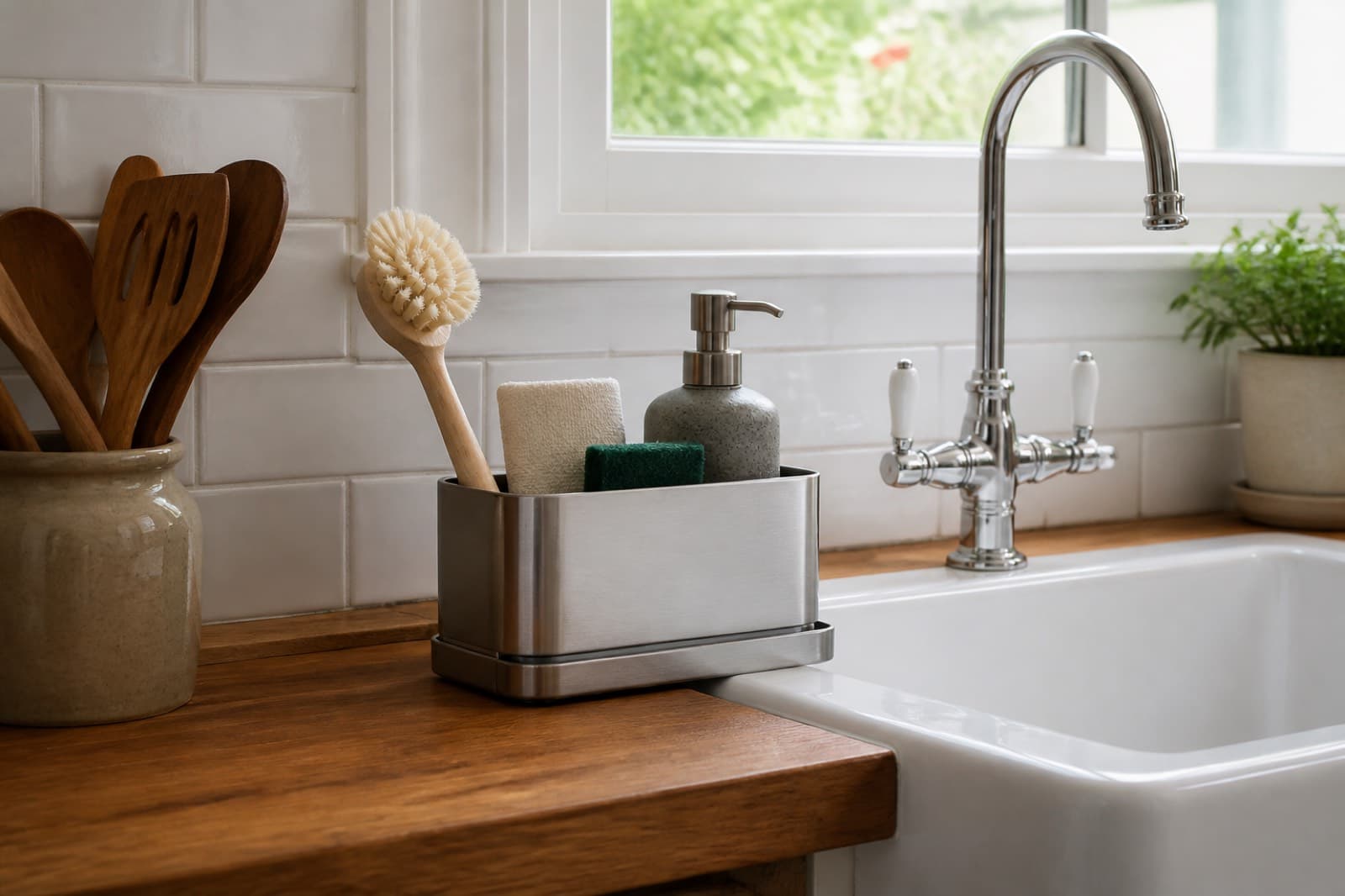 Kitchen sink caddy — in a home setting